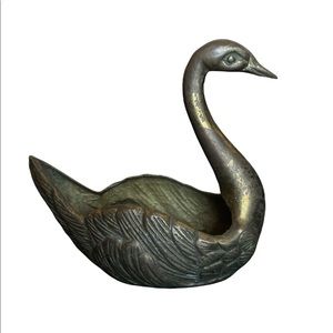 Vintage MCM retro brass swan 70s